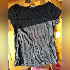 Reformation Women's Black Ribbed Top